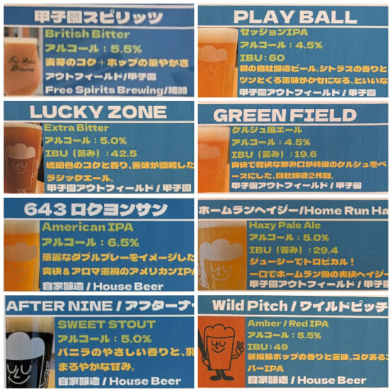 醸造したビールの一覧