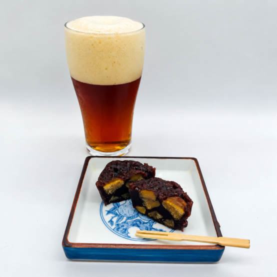 【季節のお菓子とビールで愉しむ】10月　甘栗の蒸し羊羹